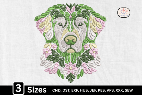 Ornate Botanical Dog Face