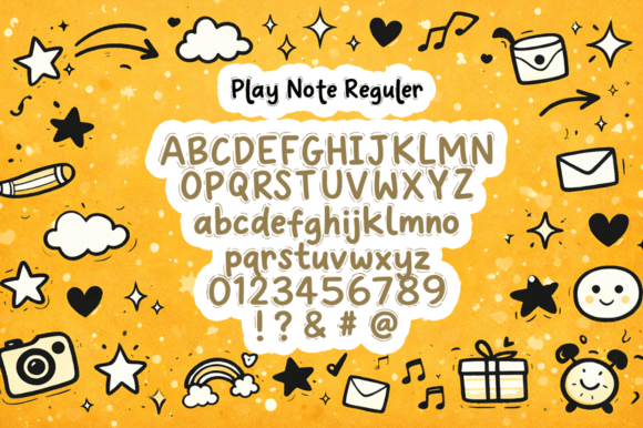 Play Note Font PNG with transparent background - Preview 3