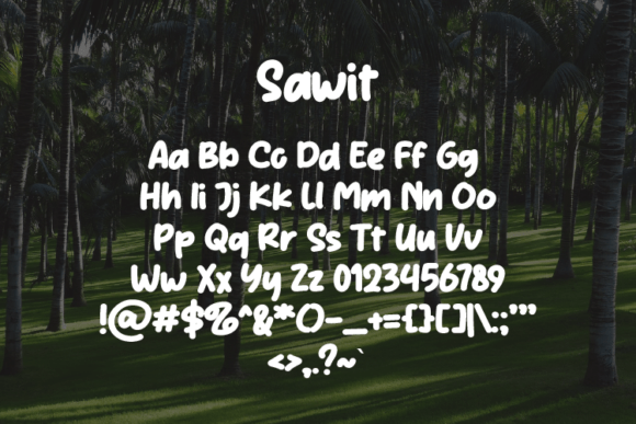 Sawit Font PNG with transparent background - Preview 1