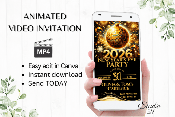 Smartphone New Year's Eve Party Invite