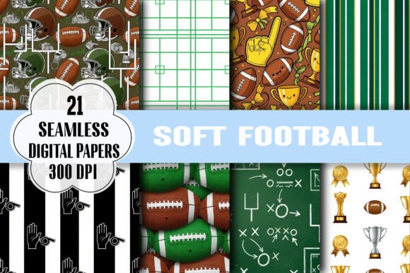 Soft Football Seamless Pattern