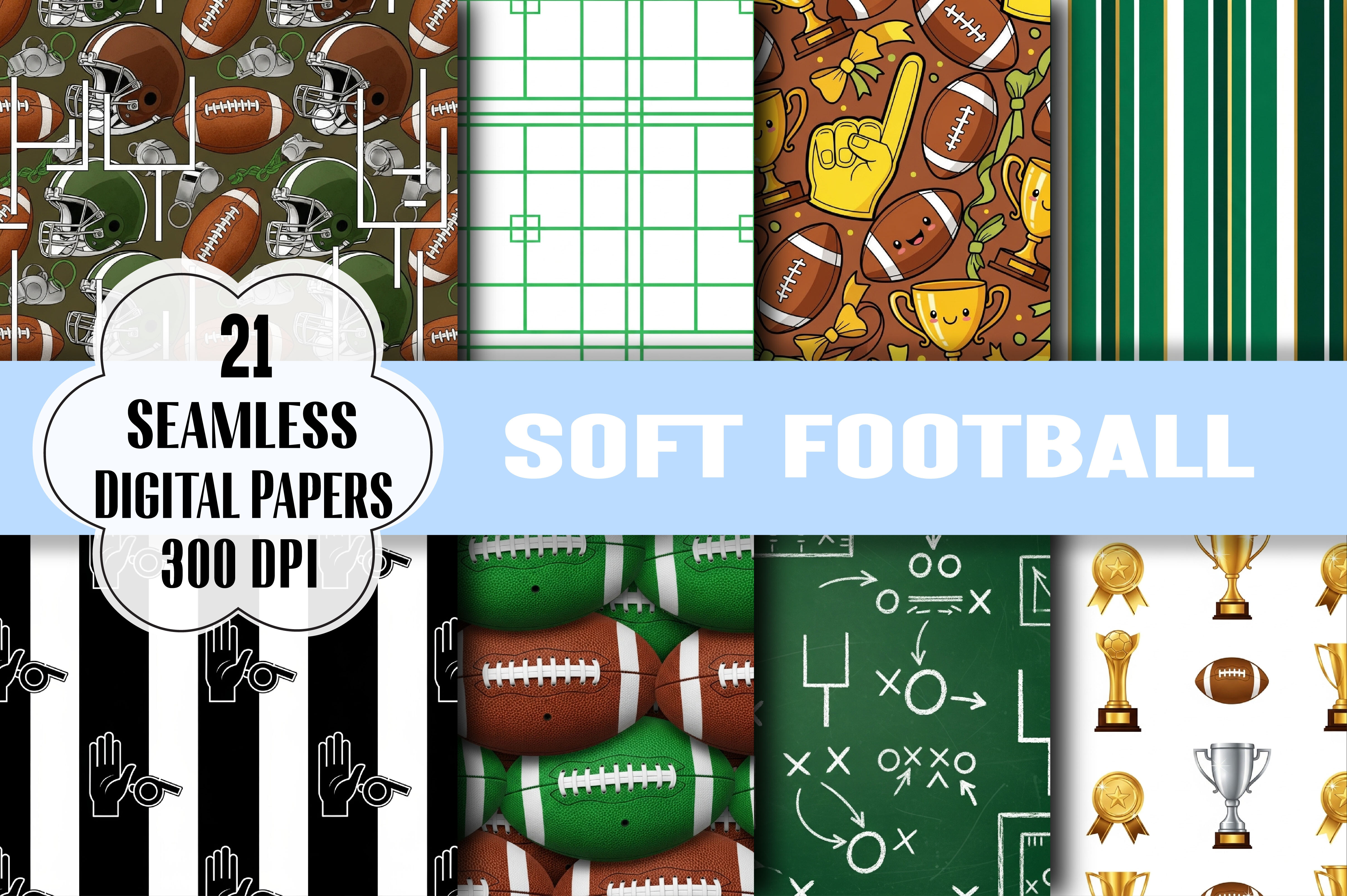 Soft Football Seamless Pattern