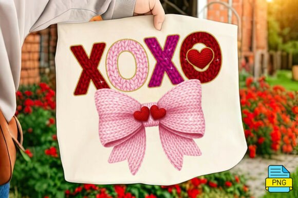 Valentine Crochet Yarn XOXO PNG