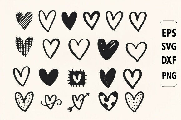 Valentine Doodle Heart SVG