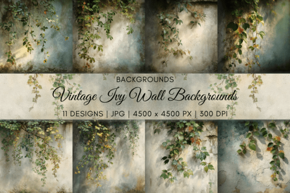 Vintage Ivy Wall Backgrounds