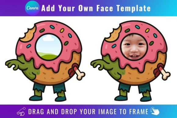 Zombie Donut Add Your Own Face Template