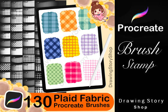 130 Plaid Fabric PROCREATE Brushes