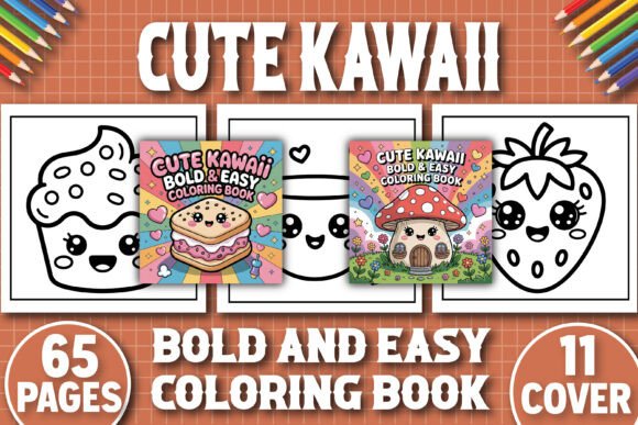 Bold & Easy Cute Kawaii Coloring Pages