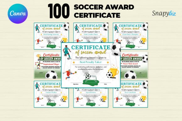 Canva Soccer Award Certificate Bundle