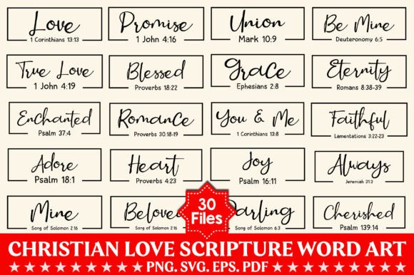 Christian Love Scripture Word Art SVG