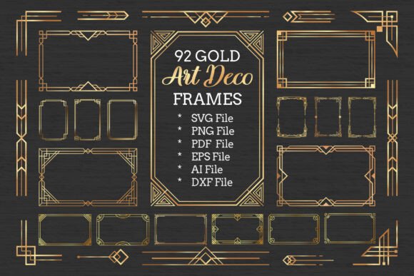 Gold Art Deco Frames SVG