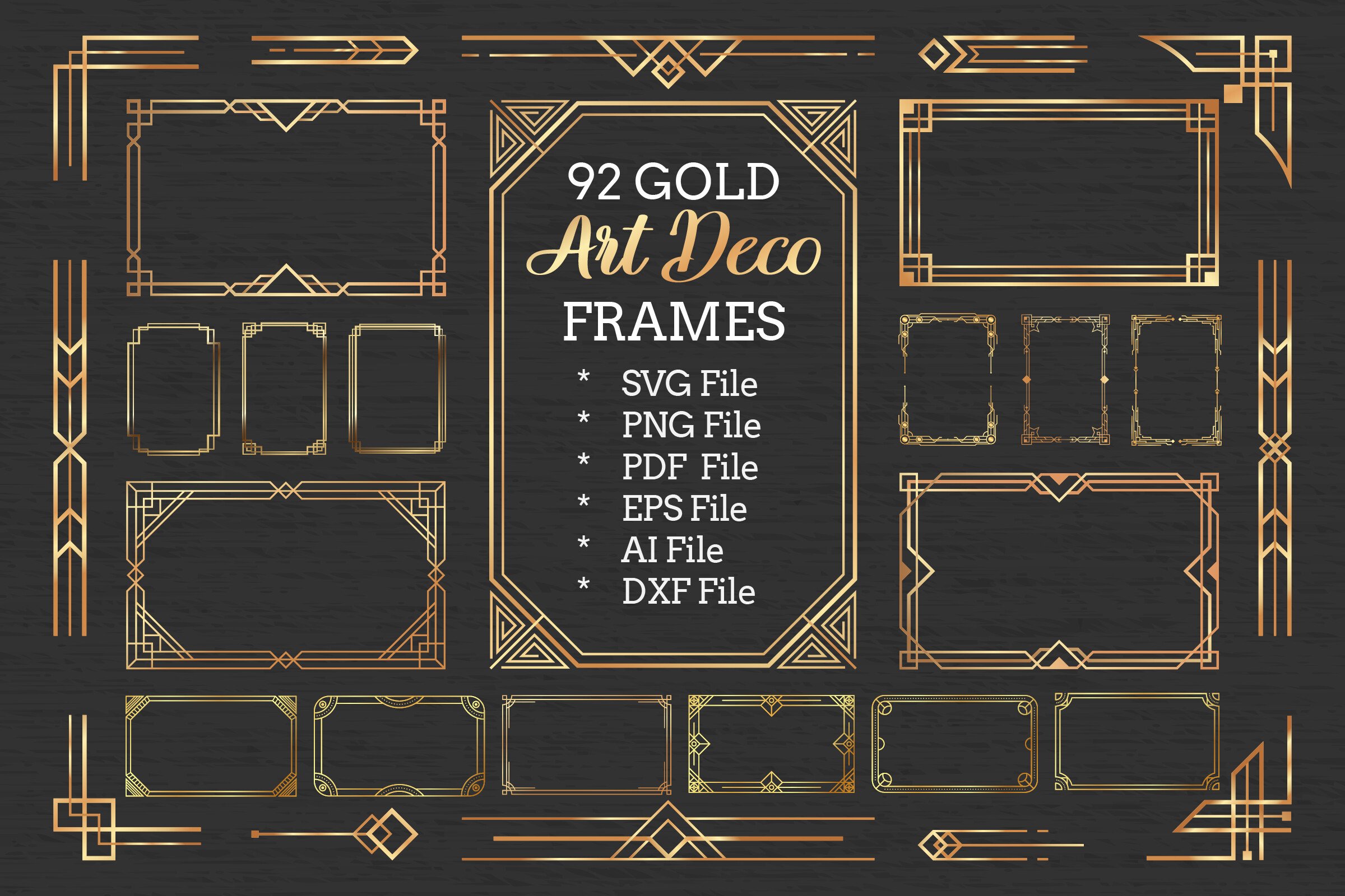 Gold Art Deco Frames SVG
