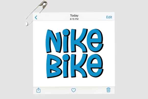 Nike Bike Font PNG with transparent background - Preview 1