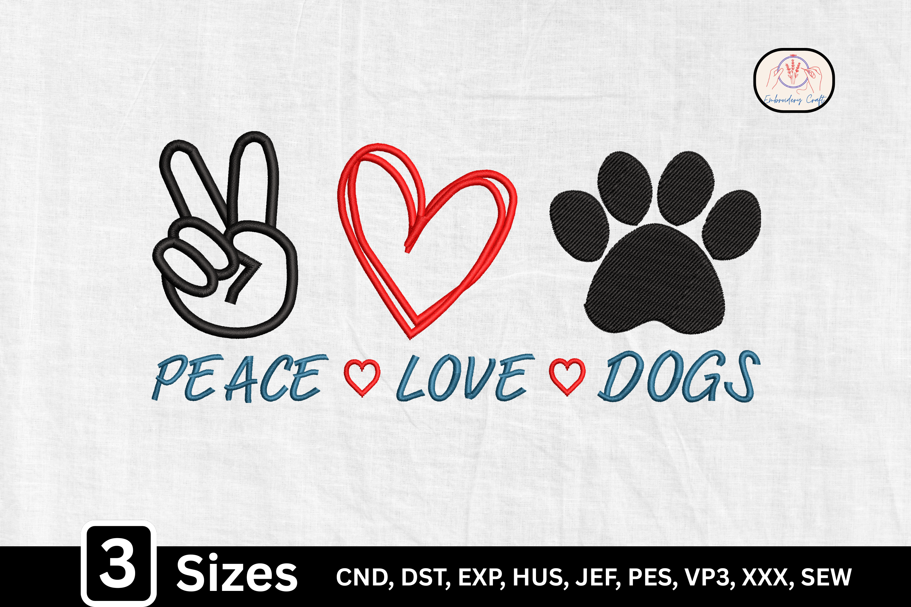 Paw Print Heart Peace Love Dogs