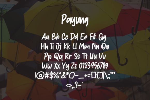Payung Font PNG with transparent background - Preview 1