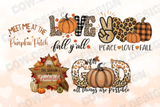 Retro Fall Bundle Clipart PNG Graphic by COW.design · Creative Fabrica