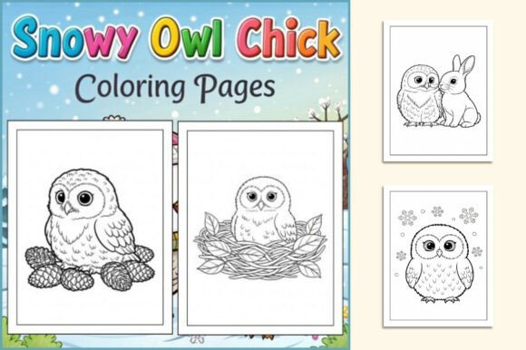 Snowy Owl Chick Coloring Book for Kids
