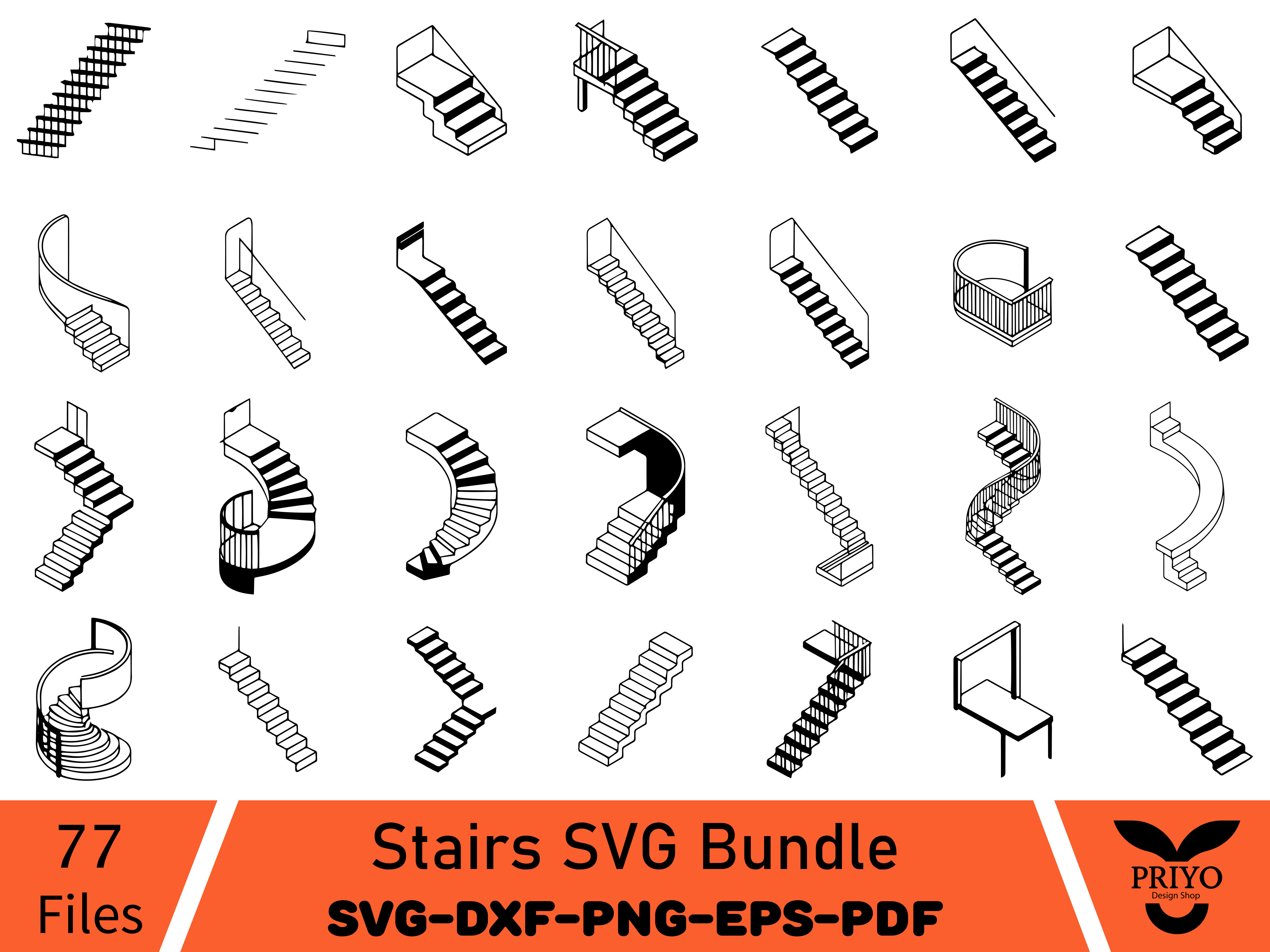 Stairs SVG Bundle Graphic by Priyo Design Shop · Creative Fabrica