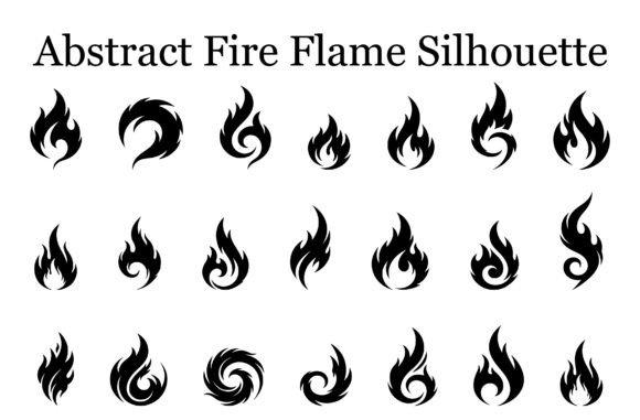 Abstract Fire Flame Silhouette Graphics