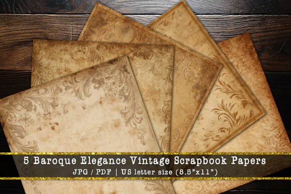 Baroque Elegance Vintage Scrapbook Paper