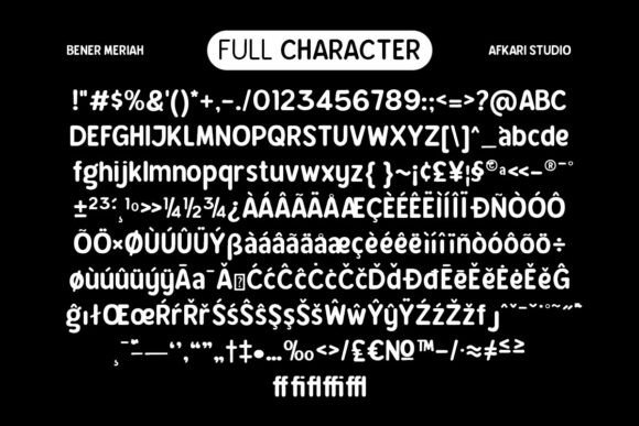 Bener Rounded Font PNG with transparent background - Preview 2
