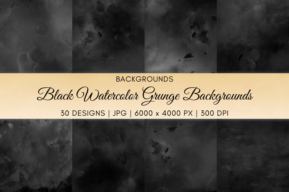 Black Watercolor Grunge Backgrounds