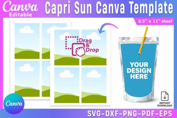 Capri Sun Canva Template, Capri Template