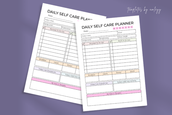 Daily Self Care Planner Template