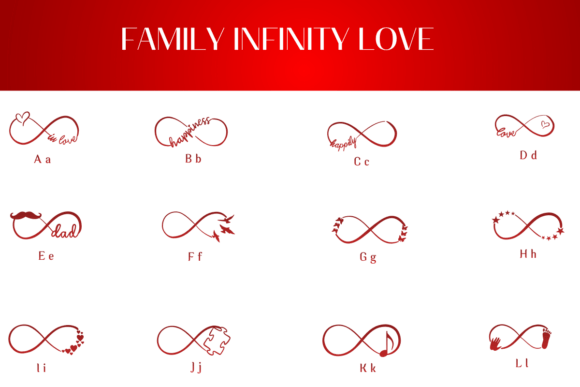 Family Infinity Love Font PNG with transparent background - Preview 1