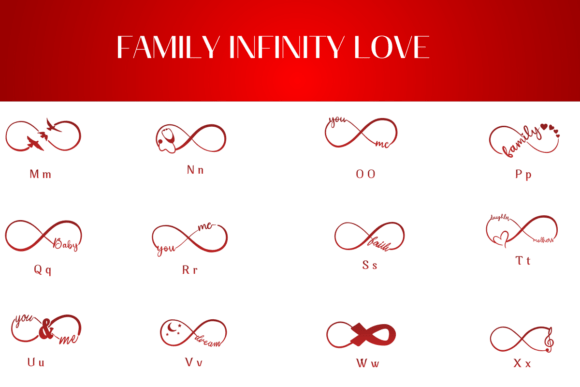 Family Infinity Love Font PNG with transparent background - Preview 2