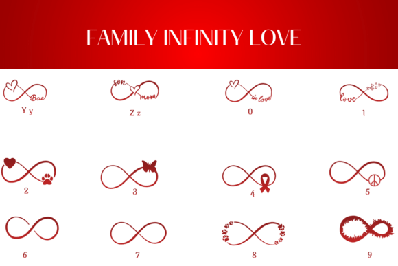 Family Infinity Love Font PNG with transparent background - Preview 3