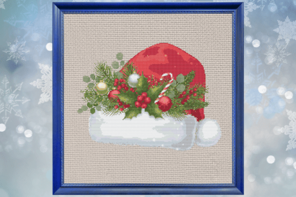 Festive Santa Hat with Christmas Greener