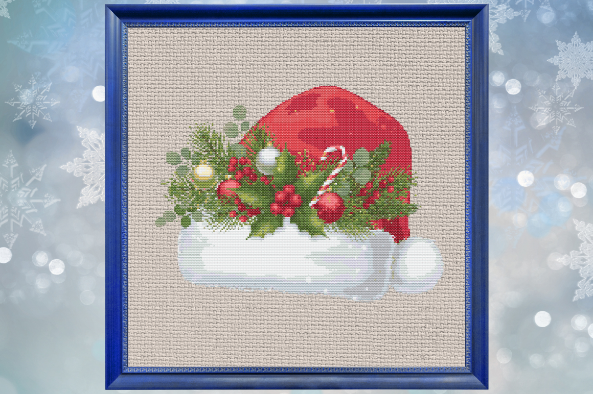 Festive Santa Hat with Christmas Greener