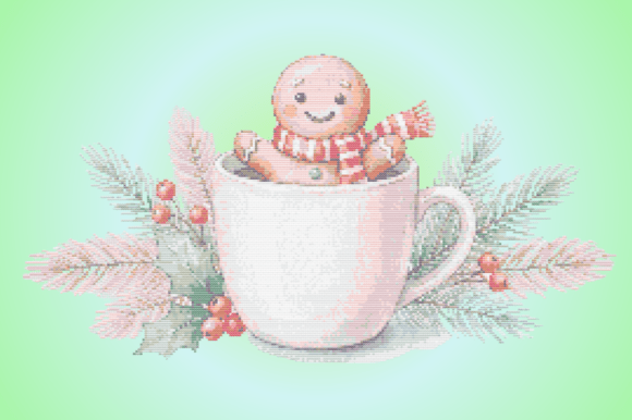 Gingerbread Cookie in Cozy Christmas Mug