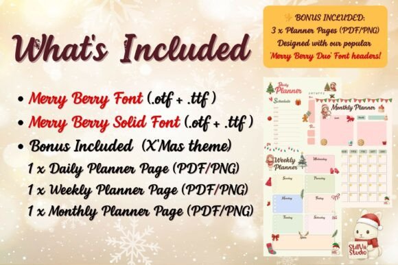 Merry Berry Duo Font PNG with transparent background - Preview 1