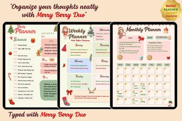 Merry Berry Duo Font PNG with transparent background - Preview 2