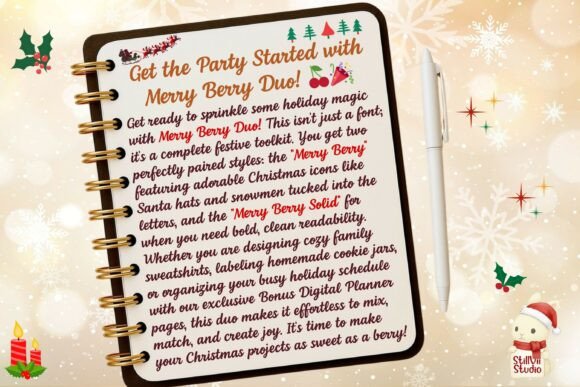 Merry Berry Duo Font PNG with transparent background - Preview 4