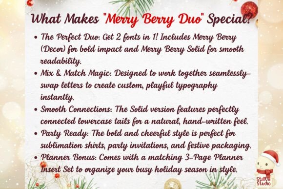 Merry Berry Duo Font PNG with transparent background - Preview 5