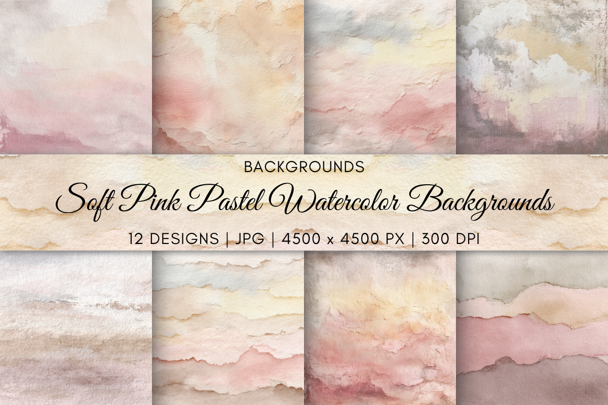 Soft Pink Pastel Watercolor Backgrounds