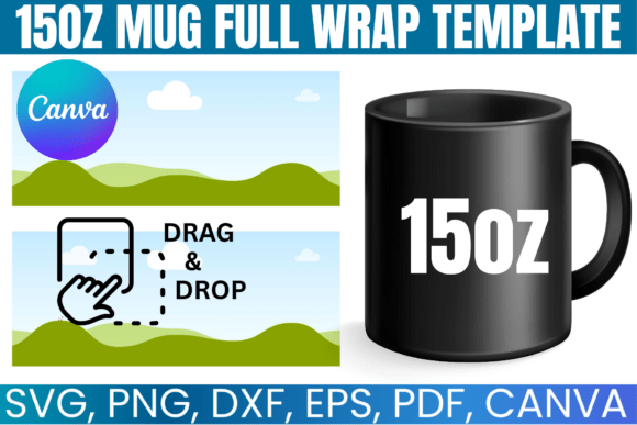 15oz Mug Full Wrap Template