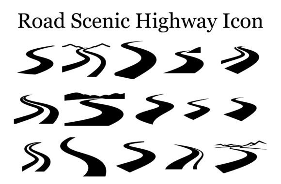 Road Scenic Highway Icons Bundle Graphics