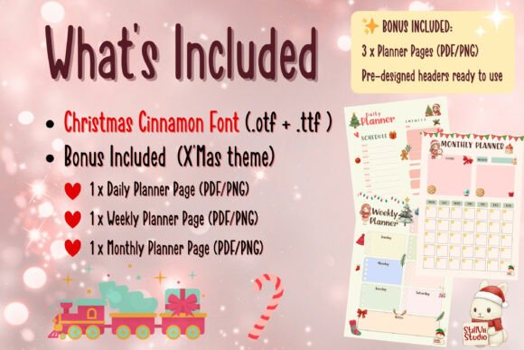 Christmas Cinnamon Font PNG with transparent background - Preview 1
