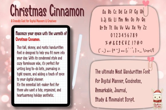 Christmas Cinnamon Font PNG with transparent background - Preview 3