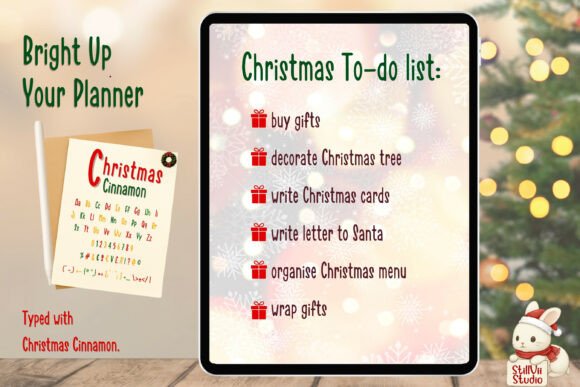 Christmas Cinnamon Font PNG with transparent background - Preview 6