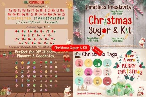 Christmas Font Bundle Font PNG with transparent background - Preview 5