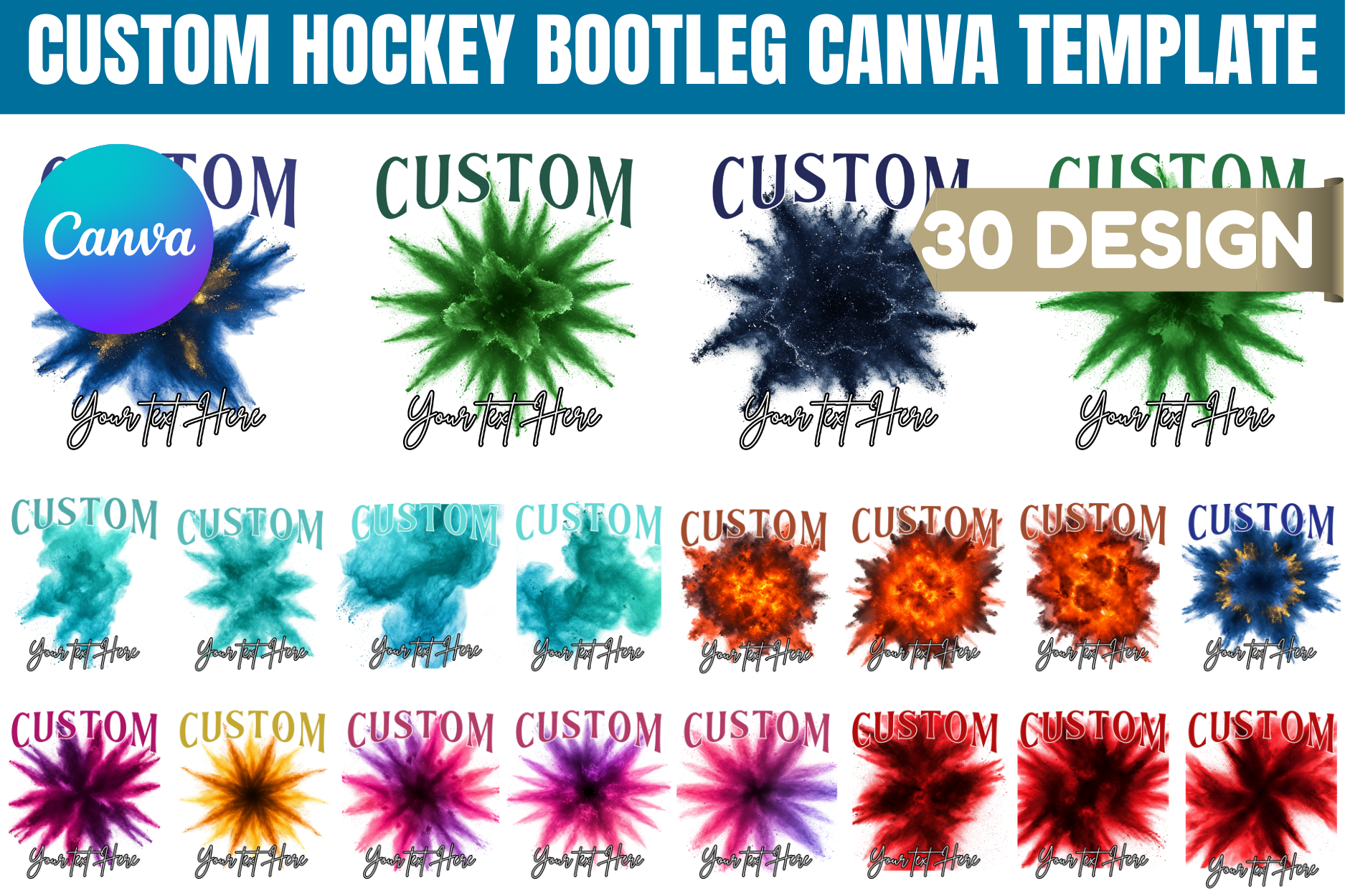 Custom Hockey Bootleg Canva Template