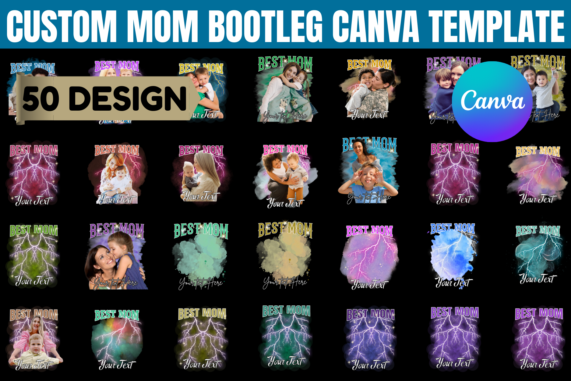 Custom Mom Bootleg Canva Template