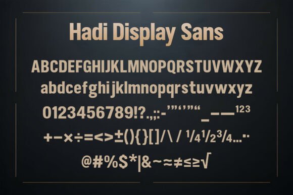Hadi Display Sans Font PNG with transparent background - Preview 1