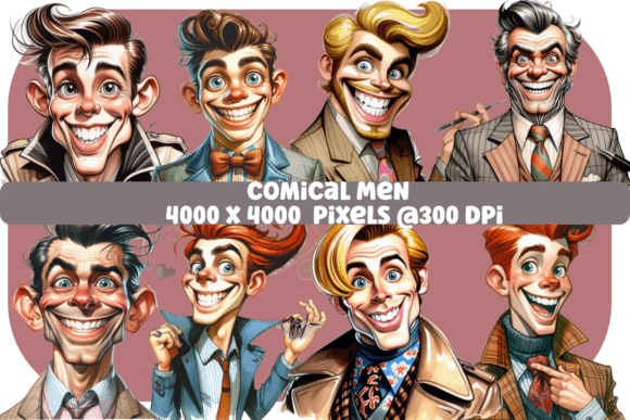 Good Men Graphics Handsome Transparent PNG Comical Men Graphic by Annie's AI Art ...