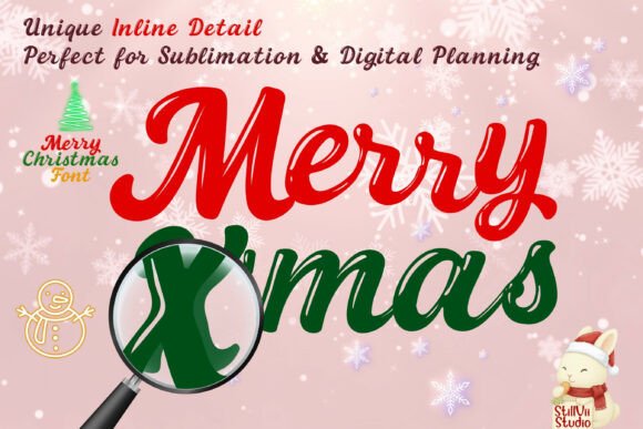 Merry Lines Font PNG with transparent background - Preview 1